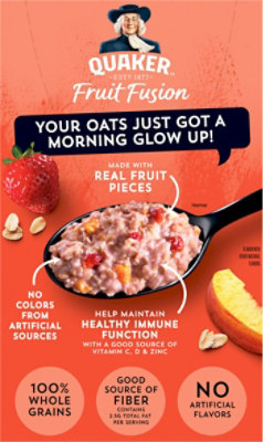 Quaker Fruit Fusion Strawberry Peach Instant Oatmeal 6 Count - 8.4 OZ ...