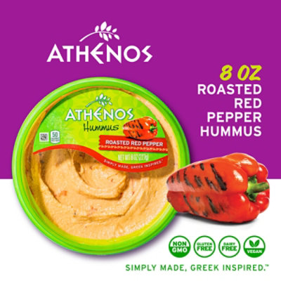 Athenos Roasted Red Pepper Hummus - 8 OZ - Image 2