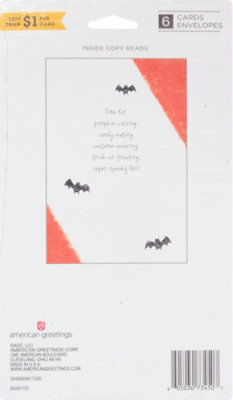 American Greetings Spooky Halloween Card Pack 6 Count - Each - Image 4