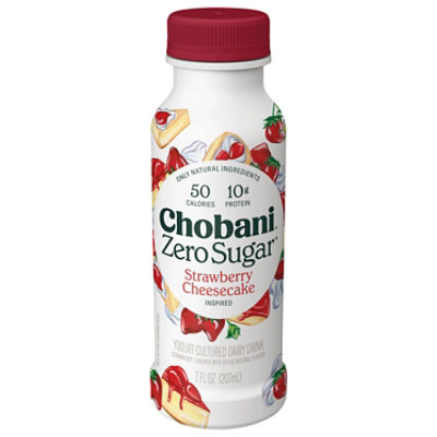 Chobani Zero Sugar Strawberry Cheesecake Yogurt Cultured Dairy Drink - 7 Fl. Oz. - Image 3