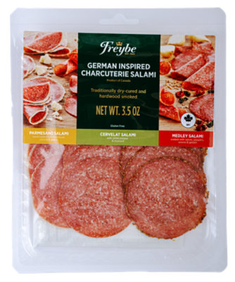 Freybe German Inspired Charcuterie Salami Parmesano Cervelat Medley - 3.5 OZ - Image 1