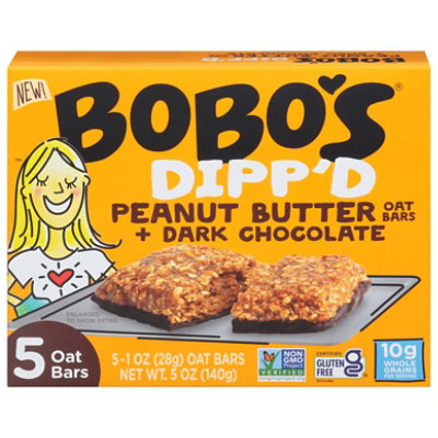 Bobos Oat Bars Dipped Dark Chocolate Peanut Butter - 5 OZ - Image 3