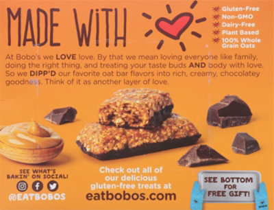 Bobos Oat Bars Dipped Dark Chocolate Peanut Butter - 5 OZ - Image 5