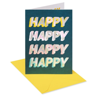 American Greetings Happy Happy Happy Birthday Card - Each - Image 1