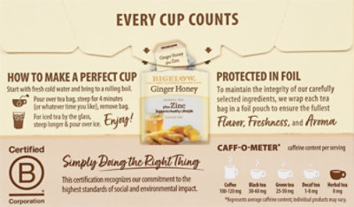 Bigelow Tea Ging Honey Plus Zinc - 1.06 OZ - Image 2