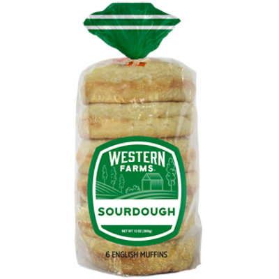 Western Farms Sourdough English Muffins - 13 OZ - Image 1