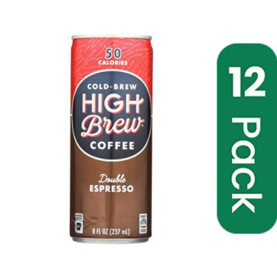 High Brew Coffee Coffee - Ready to Drink - Double Espresso - 8 oz (Pack of 12) - Image 1