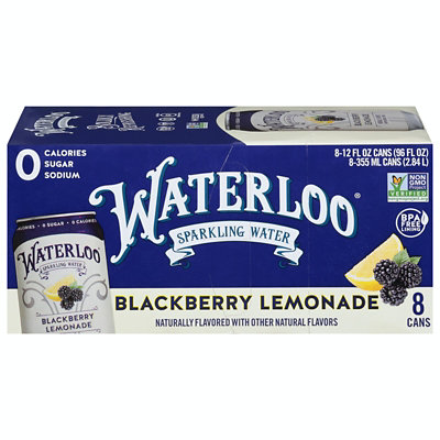 Waterloo - Sparkling Water Blckbry Lmnade- 12 fl oz, 8 Per Pack (3 Packs Total) - Image 1