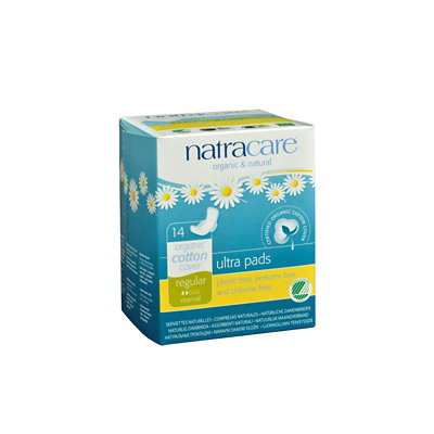 Natracare Natural Ultra Pads w/wings Regular w/organic cotton Cover - Image 1