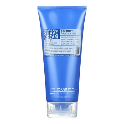 Giovanni Moisturizing Shave Cream Sensitive Skin Men and Women Fragrance Free - 7 fl oz - Image 1