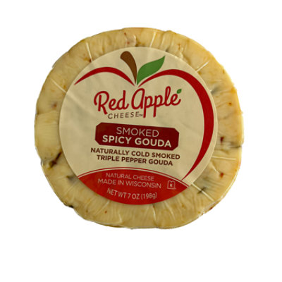 Red Apple Smoked Spicy Gouda Cheese - 7 OZ - Image 1