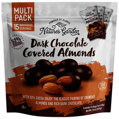 Natures Garden Almonds Dark Choc Covered 15 Oz - 15 OZ - Image 1