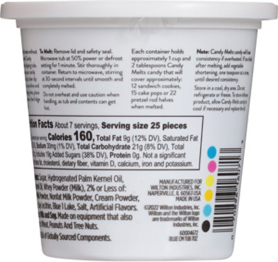 Wilton Candy Melt Wafer Blue Tub 7oz - 7 OZ - Image 6