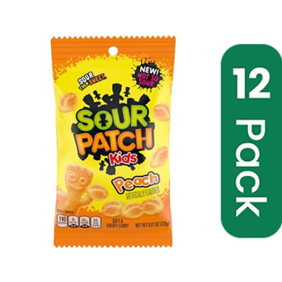 Sour Punch Kids Peach Flavor Soft and Chewy Candy - 8.07 Ounce (Pack of 12) - Image 1