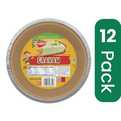 Keebler Ready Crust 9 inch Reduced Fat Graham Cracker Pie Crust - 6 Ounce Tin (Pack of 12) - Image 1
