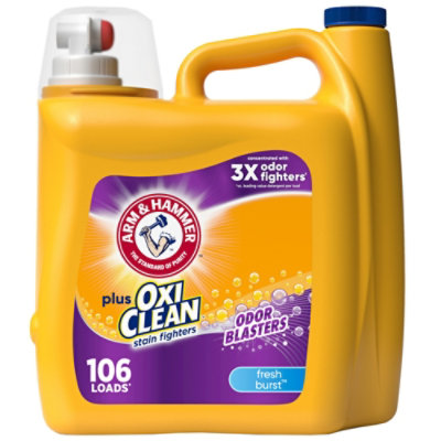 Arm & Hammer Liquid Detergent Plus Oxi Clean With Odor Blasters, Fresh Burst - 138 Fl. Oz - 138 FZ