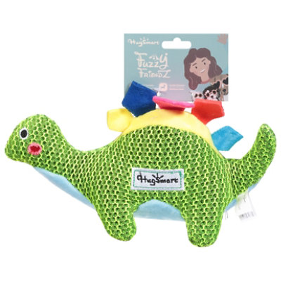 Hugsmart Pet Dog Toys Fuzzy Friendz Dinosaur Land Stego Single Pack Size 10.6x6x2.8 - EA - Image 3