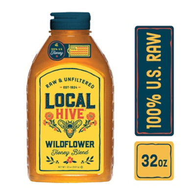 Local Hive Wildflower Honey 32oz Bottle - 32 OZ - Image 1