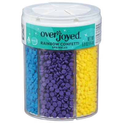 Overjoyed 6-in-1 Rainbow Confetti Sprinkles - 5.9 Oz - Image 1