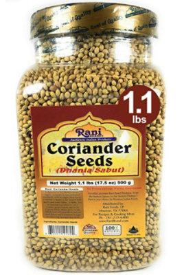 Rani Brand Authentic Indian Products -  Coriander (Dhania) Seeds  - 17.5oz (500g) - Image 1