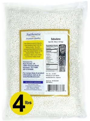 Rani Brand Authentic Indian Products -  Sabudana (Tapioca / Sago) Pearls - 64oz (4lbs) 1.81kg - Image 2