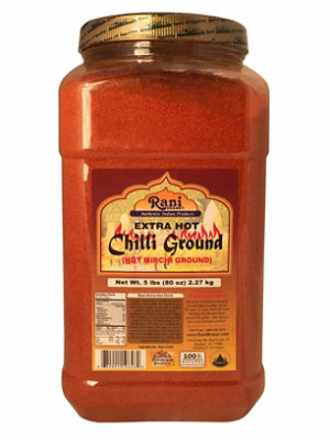 Rani Brand Authentic Indian Products - Extra Hot Chilli Powder - 80oz (5lbs) 2.27kg - Image 1