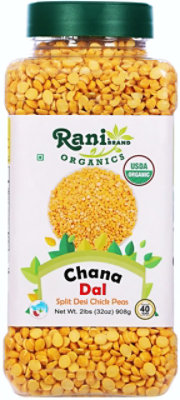 Rani Brand Authentic Indian Products - Organic Chana Dal (Split Chickpeas w/o Skin) - 32oz (2lbs) - Image 1