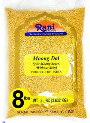 Rani Brand Authentic Indian Products - Moong Dal (Split Moong Beans Skinless) - 128oz (8lbs) 3.63kg - Image 1