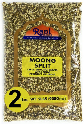 Rani Brand Authentic Indian Products - Moong Split (Split Moong Beans w/Skin) - 32oz (2lbs) 908g - Image 1