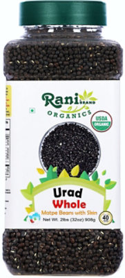 Rani Brand Authentic Indian Products - Organic Urid/Urad Whole Black - 32oz (2lbs) 908g - Image 1
