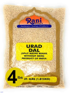 Rani Brand Authentic Indian Products - Urad Dal (Split Matpe Beans Skinless) - 64oz (4lbs) 1.81kg - Image 1