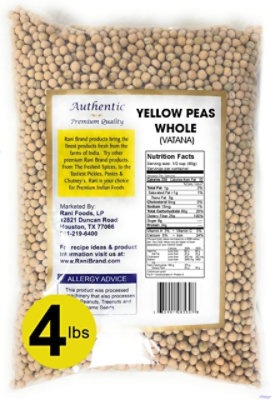 Rani Brand Authentic Indian Products - Yellow Peas Whole Dried (Vatana, Matar) - 64oz (4lbs) 1.81kg - Image 2