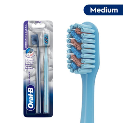 Oral-b Deep Clean Adult Manual Toothbrush 40 Tufts Long Handle Medium - 2 CT - Image 1