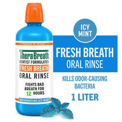 Therabreath Fresh Breath Oral Rinse Icy Mint 33.8 Fz - 33.8 FZ - Image 2