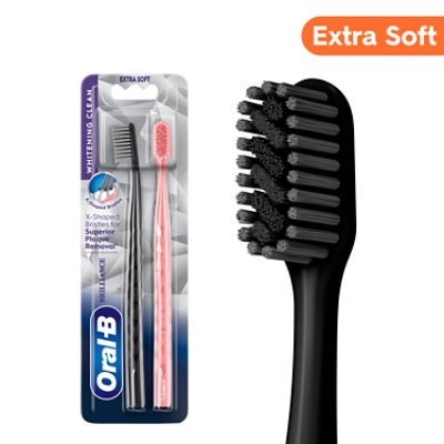 Oral-b Brilliance Whitening Toothbrush, Extra Soft, Black And Coral, 2 Count - 2 CT - Image 1