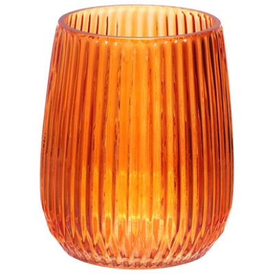 Debi Lilly Ribbed Candle Holder Small Orange - EA - Image 3