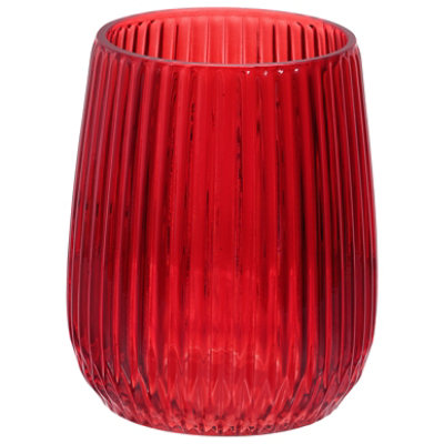 Debi Lilly Ribbed Candle Holder Small Red - EA - Image 3