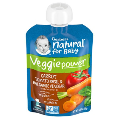 Gerber 2nd Foods Natural Veggie Power Carrot Tomato Basil Baby Food - 3.5 Oz - Image 3