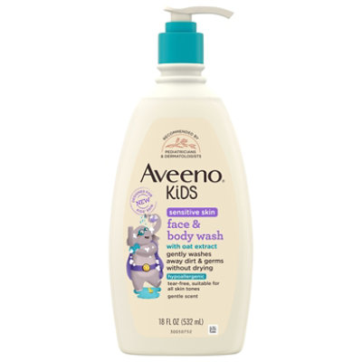 Aveeno Kids Sensitive Skin Face And Body Wash Hypoallergenic -18 Fl. Oz - Image 3