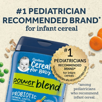 Gerber Cereal 3rd Foods Carrot Apple Probiotic Oatmeal Lentil Baby Cereal Canister - 8 Oz - Image 4