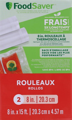 Food Saver Os 8 Inch by 15 Feet Rolls 2 Pack - Each - Image 3