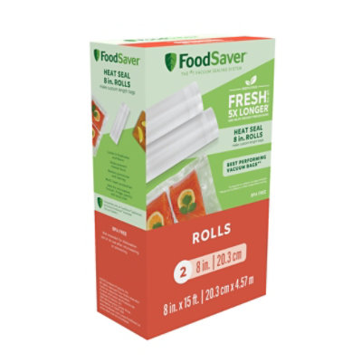 Food Saver Os 8 Inch by 15 Feet Rolls 2 Pack - Each - Image 1