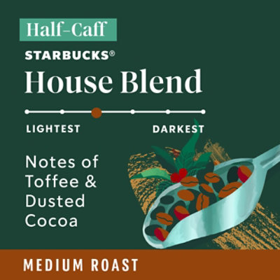 Starbucks Half Caffeine House Blend Ground Coffee Bag - 12 Oz - Image 3