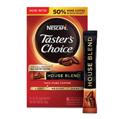 Nescafé Taster's Choice House Blend Light Medium Roast Instant Coffee In Box - 6-0.1 Oz - Image 1