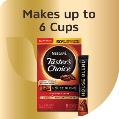 Nescafé Taster's Choice House Blend Light Medium Roast Instant Coffee In Box - 6-0.1 Oz - Image 4