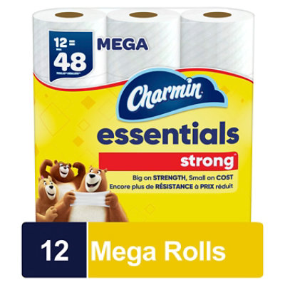 Charmin Essentials 12 Mega Rolls Strong Toilet Paper - 12 Count - Image 1