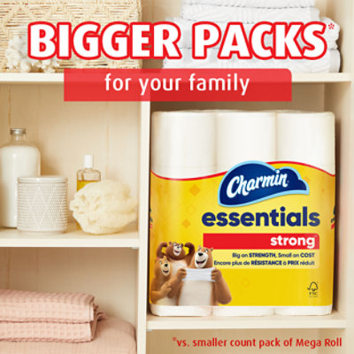 Charmin Essentials 12 Mega Rolls Strong Toilet Paper - 12 Count - Image 5