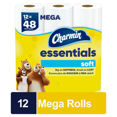 Charmin Essentials 12 Mega Rolls Soft Toilet Paper - 12 Count - Image 1