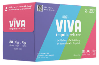 Viva Tequila Seltzer Variety - 8-12 Fl. Oz. - Image 1