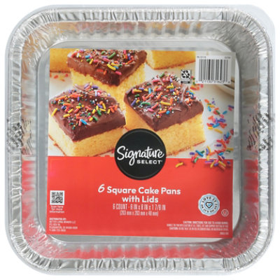 Signature SELECT Cake Pans With Lids Square - 6 Count - Image 1